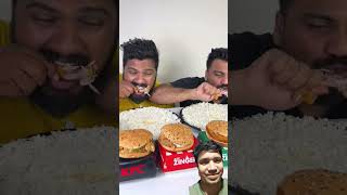 KFC Chicken Challenge burger food foodchallenge eating shorts shortvideo trending kfc 👌👌👌 [upl. by Stone]