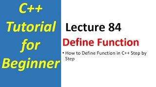 How to Define Function in C  Function Definition in CUrduHindi  C Tutorial for Beginners [upl. by Stets]