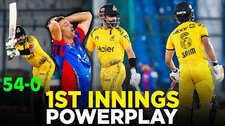 PSL 9  1st Innings Powerplay  Karachi Kings vs Peshawar Zalmi  Match 29  M2A1A [upl. by Ahsilet]