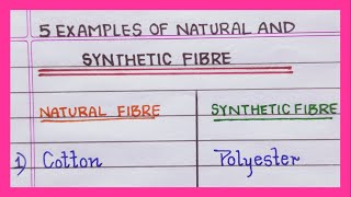 Examples of Natural and synthetic Fibre  in English  5 Examples of Natural and Synthetic Fibre [upl. by Pulsifer]