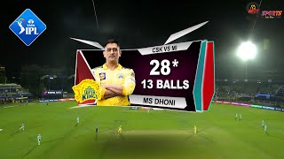 CSK vs MI DHONI 28 RUNS 13 BALLS HIGHLIGHTS 2022  MUMBAI vs CHENNAI HIGHLIGHTS MIvCSK [upl. by Siletotsira]