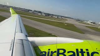 AirBaltic Airbus 220300 YLABN Takeoff Munich Airport EDDM LH1816 [upl. by Ellehc]