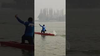 watersportsdallakesrinagar kayaking adilcanoepaddlerjkpolicewatersports [upl. by Eidnak]