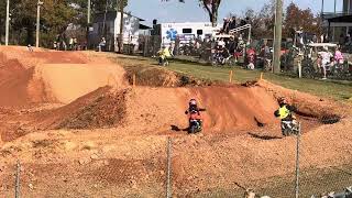 Brecken gets last in the 51cc Jr Limited Supercross Holeshotted then a couple of crashes [upl. by Akemat]