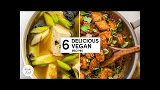 6 Deliciously Healthy amp Easy Vegan Dinner Recipes [upl. by Nosae]