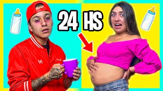 EMBARAZADA POR 24 HORAS  SIENDO los MEJORES PAPÁS🍼🤰 [upl. by Aivekal98]