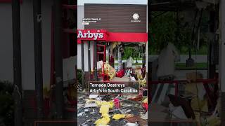 Tornado quotExplodesquot Arbys Sending Seats Doors into Parking Lot [upl. by Nell130]