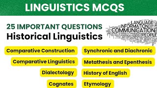 Linguistics MCQS  History of English  Diachronic and Synchronic  Historical linguistics Cognates [upl. by Isman779]