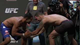 UFC Munoz vs Weidman Staredown [upl. by Onabru]