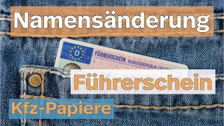 Namensänderung im Führerschein und den Fahrzeugpapieren – Schnell erklärt I Kennzeichenboxde [upl. by Nauqahs719]