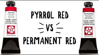 Daniel Smith Color Showdown S2E3 Pyrrole Red vs Permanent Red [upl. by Nylhtiak]