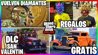 DLC de SAN VALENTIN VUELVEN DIAMANTES DINERO GRATIS REGALOS BRUTALES x ESTO GTA Online [upl. by Nosyla]