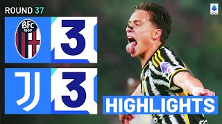 BOLOGNAJUVENTUS 33  HIGHLIGHTS  Juve come back from THREE goals down  Serie A 202324 [upl. by Avot]