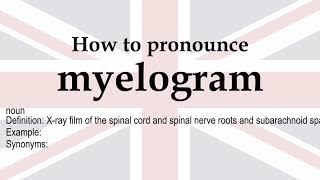 How to pronounce myelogram  meaning [upl. by Ellett]