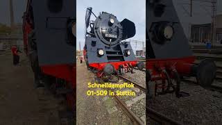 Schnelldampflok 01509 in Stettin [upl. by Nylesaj]