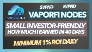 HOW MUCH I EARNED AFTER 40 DAYS IN VAPORFI VPND  BEST NODE PROJECT FOR SMALL INVESTORS [upl. by Mariya]