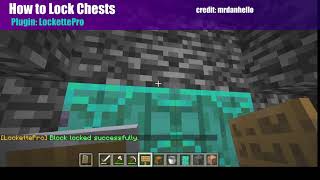 How to Lock Chests  Minecraft plugin LockettePro [upl. by Nnyrat]