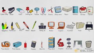 List of Office Supplies in English  Stationery Items Vocabulary Words [upl. by Irrahs]