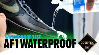 WATERPROOF TEST Nike Air Force 1 GoreTex Waterproof Black Cargo Khaki Schopes 4K HV3959 010 [upl. by Inirt]