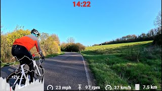 1 hour Autumn Indoor Cycling Workout Saarland🚴‍♀️🍁🍂🌞 Speed Display 4K [upl. by Maryl]