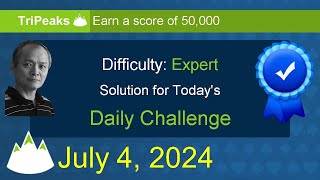 Microsoft Solitaire Collection TriPeaks  Expert  July 4 2024 [upl. by Marcela]