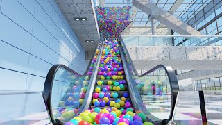 Balls on escalator 30  Marble run animation [upl. by Buffy]