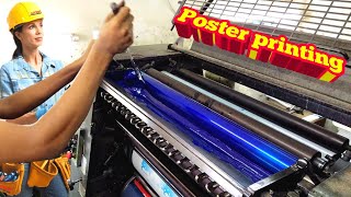 Poster print in offset paper by heidelberg offset printing machine  Offset printing [upl. by Teeniv]