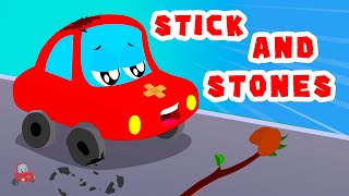 Sticks And Stones May Break My Bones Nursery Rhyme For Toddlers by Little Red Car [upl. by Iveson]