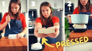 How to Press Tofu Easy Way 🥫 [upl. by Aylward613]