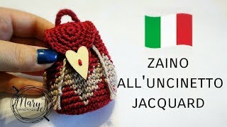 Mini zaino alluncinetto jacquard tapestry  MARYJ HANDMADE [upl. by Nageet706]