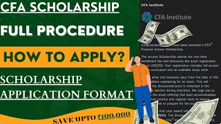 CFA SCHOLARSHIP 2024HOW TO APPLYTIPS amp TRICKSPOINTS TO KEEP IN MINDESSAY FORMATcfaexam [upl. by Chee78]