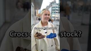 Crocs or Birkenstock 🤔 streetinterview deflorance [upl. by Kissel854]