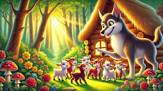 Story of the wolf and seven little goats  Moral Story for kids  WaWa Kids TV [upl. by Hnim]