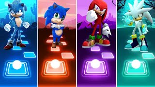 Sonic The Hedgehog 🆚 Sonic Organis 🆚 Knuckles Exe 🆚 Silver Sonic Tiles Hop EDM Rush [upl. by Mariana]