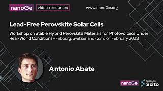 LeadFree Perovskite Solar Cells  Antonio Abate [upl. by Ihdin]