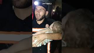 Palestinian baby in Gaza found alive after Israeli attack [upl. by Shayn197]