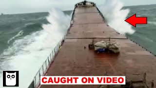 Ship Breaks In Two On Camera  MV Arvin Sinking  Half The Crew Perish [upl. by Ahsihat]