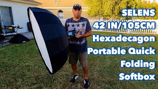 Selens 42quot Hexadecagon Portable Quick Folding Umbrella Softbox [upl. by Tish451]