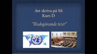 Att skriva på Sfi  Redogörande text Kurs D [upl. by Ened]