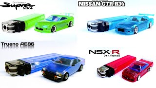 4 AMAZING JDM CARS WITH GAS LIGHTER  supra r34 ae86 amp nsx [upl. by Shabbir]