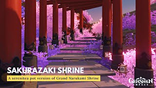 Sakurazaki Shrine 🌸 Genshin Serenitea Pot Design Silken Courtyard [upl. by Tterrab]