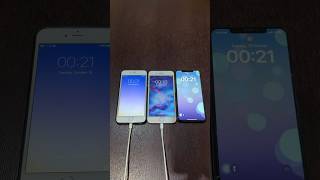 iPhone 6 Plus on iOS 9 vs iPhone 7 Plus on iOS 15 vs iPhone 11 Pro Max on iOS 17 boot up testshorts [upl. by Aihsel]