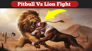 Pitbull Dog Vs Lion Fight  Most Dangerous Dog In The World [upl. by Valoniah]