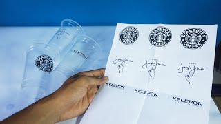 Modal Kertas HVS bisa sablon GELAS KOPI KEKINIAN [upl. by Corsetti511]