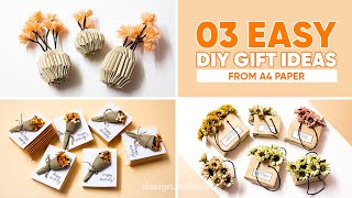 03 Easy DIY Handmade Gifts Ideas from A4 PAPER  AMY DIY CRAFT [upl. by Baerl517]