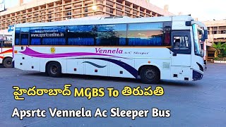 Hyderabad MGBS To Tirupati Ac Sleeper Bus  Apsrtc Vennela Ac Sleeper Bus [upl. by Studnia]