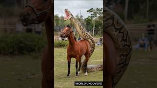 How a Huge Python Ate a Red Horse Whole shorts [upl. by Akiria]