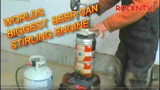 WORLDS BIGGEST STIRLING ENGINE Homemade build from BEER CANS [upl. by Ibob413]