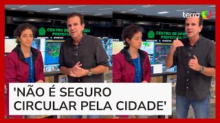 Temporal no Rio Eduardo Paes decreta ponto facultativo e pede que cariocas não saiam de casa [upl. by Schwinn328]