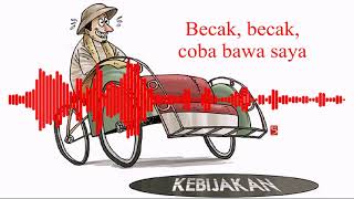 Lagu BecakBecak Versi Karaoke [upl. by Cohe397]